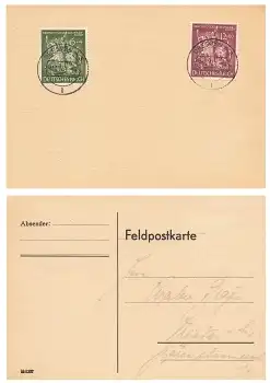 Goldschmiedekunst Michel 860 861 FDC auf Postkarte o Dresden A3 1.10.1943