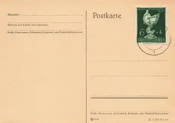 Goldschmiedekunst Michel 902 auf Postkarte o Dresden A3 13.9.1944