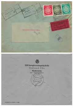 VEB Energieversorgung Halle Eilbote Dienstbrief o Vockerode 15.3.1960