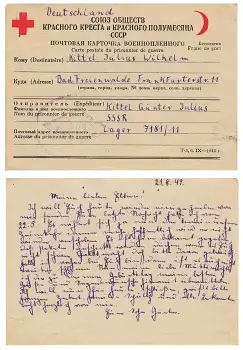 Sowjetisches Kriegsgefangenenlager 7236/11 Rustawi Georgien 21.8.1949 Kontrollstempel 306