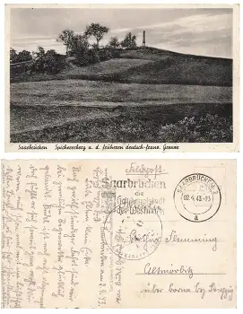 Saarbrücken Spichererberg Feldpost 2.WK o 2.4.1943