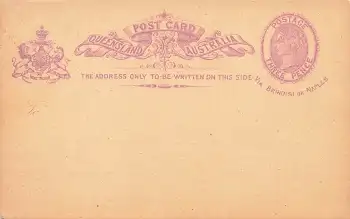 Queensland Australia Ganzsache Three Pence 1880 *