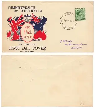 Australia Elisabeth First Day Cover FDC o Sydney 19.6.1950