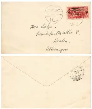 Grand Liban Französisches Mandat Aufdruck Republique Libanaise 4P 50c o Hammana  8.12.1927 auf Brief nach Berlin