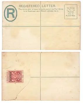 Uganda auf Victoria British East Africa Two Annas Ganzsachenumschlag Registered letter 1902 *