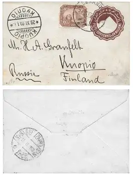Ägypten um Millime Ganzsachenbrief o Alexandria 29.10.1903 nach Finnland