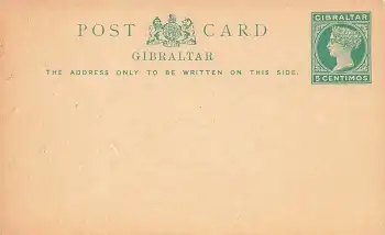 Gibraltar Ganzsache 5 Centimos VICTORIA  *