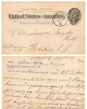USA Postal Card One Cent Jefferson Ganzsache o New York