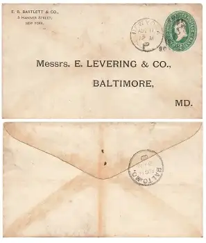 USA Two Cent Washington im Oval Ganzsachenbrief o New York 11.8.1900