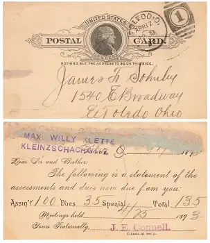 USA Postal Card One Cent Jefferson Ganzsache o 1897