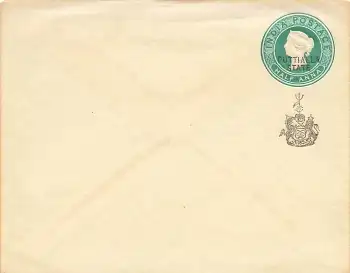 India Postage Puttialla State Half Anna Ganzsachenbrief 1900 *