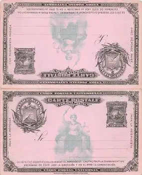 El Salvador Tres Centavos Antwort Ganzsache 1891 *