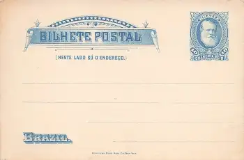 Bresil Bilhete Postal Quarenta Reis Ganzsache um 1890 *