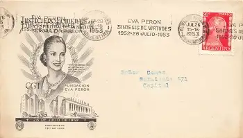 Argentina Fundacion Eva Peron FDC 26.7.1953