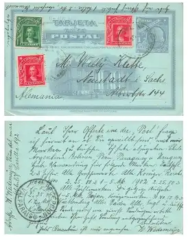Chile Correos Tarjeta Postal Ganzsache o um 1900 nach Neustadt in Sachsen
