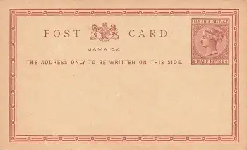 Jamaica Postage Half Penny Ganzsache 1897 *