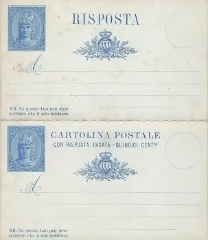 San Marino Antwort Ganzsache 1882 *