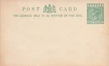 Cyprus Post card Half Piastre Victoria Ganzsache 1893 *