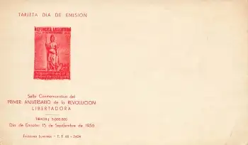 Argentinien Tarjeta Dia de Emision Ganzsache um 1956 *