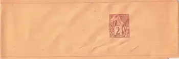 Frankreich Colonies Postes 2 Centimes Streifband Ganzsache um 1900 *
