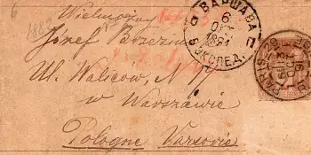 Frankreich Postes 2 Centimes Streifband Ganzsache o Paris 13.10.1891 nach Warschau