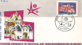 Belgien Exposition Universelle de Bruxelles 1958 FDC