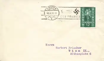 Österreich Brief mit Propagandastempel der Führer in Wien o Wien1 15.3.1933