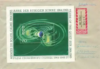 DDR Block 22 Jahre der ruhigen Sonne auf R-Brief o Röbel 18.1.1971 nach Waren