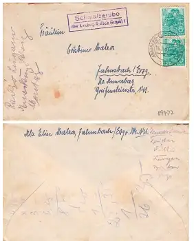 Schmalzgrube über Annaberg-Buchholz Landpoststempel auf Brief o14.3.1960