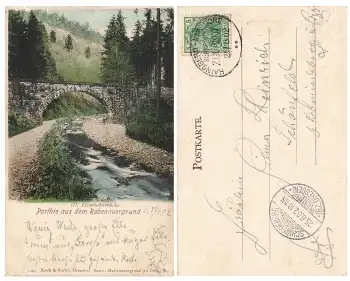 Rabenauergrund Bahnpost Hainsberg Kipsdorf Zug 2907 25.8.1902