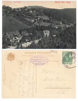 01773 Kipsdorf Bahnpoststempel Hainsberg Kipsorf Zug 1307 30.5.1910