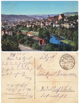 Schwäbisch Hall K. Württ. Bahn Post 94 1.7.1917