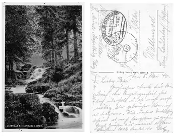 Ilsenburg Bahnpoststempel Bad Harzburg Halberstadt Zug 549 7.5.1940 Feldpost Landesschützenzug