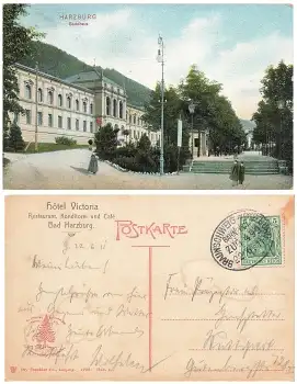 Bad Harzburg Badehaus Bahnpoststempel Braunschweig Harzburg Zug 499 22.6.1911