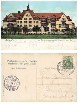 Chemnitz Zimmermannsche Naturheilanstalt Bahnpoststempel Chemnitz Annaberg Zug 1356 12.6.1905