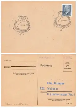 Internationale Rosenaustellung in der DDR Sonderstempel o Berlin 13.9.1972