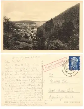 Friedrichroda roter Nachgebühr Stempel o 25.10.1953