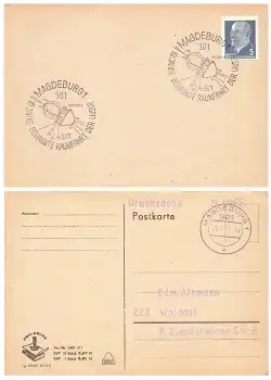 10 Jahre Bemannte Raumfahrt der UdSSR Wostok1 Sonderstempel Magdeburg 12.4.1971