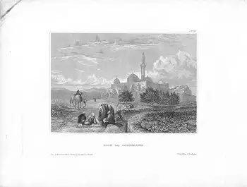 Zion bey Jerusalem original Stahlstich um 1836