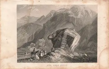 Der Berg Sinai - Moses-Felsen Ägypten original Stahlstich um 1846