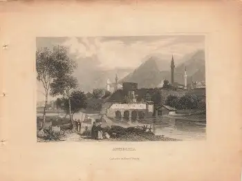 Antiochina Türkei original Stahlstich um 1840