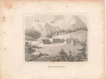Der Brandhof bei Mariazell in Österreich original Stahlstich um 1840