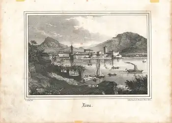 Riva del Garda original Lithographie um 1850