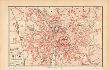 Graz Stadtplan um 1890