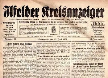 Ilfelder Kreisanzeiger Wochenzeitung 27. Juli 1935