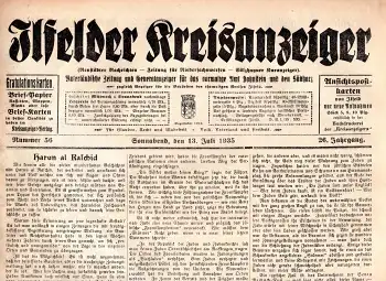 Ilfelder Kreisanzeiger Wochenzeitung 13. Juli 1935