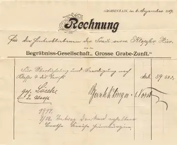 Großenhain Begräbniss-Gesellschaft Rechnung 1917