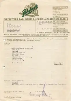 Heidenau bei Dresden Elbtalwerk EAG Briefkopf 1942