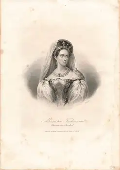 Alexandra Feodorowna Kaiserin von Russland Stahlstich A.H. Payne um 1847