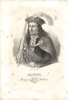 Magnus Herzog von Sachsen original Lithographie  M. Knäbig um 1830